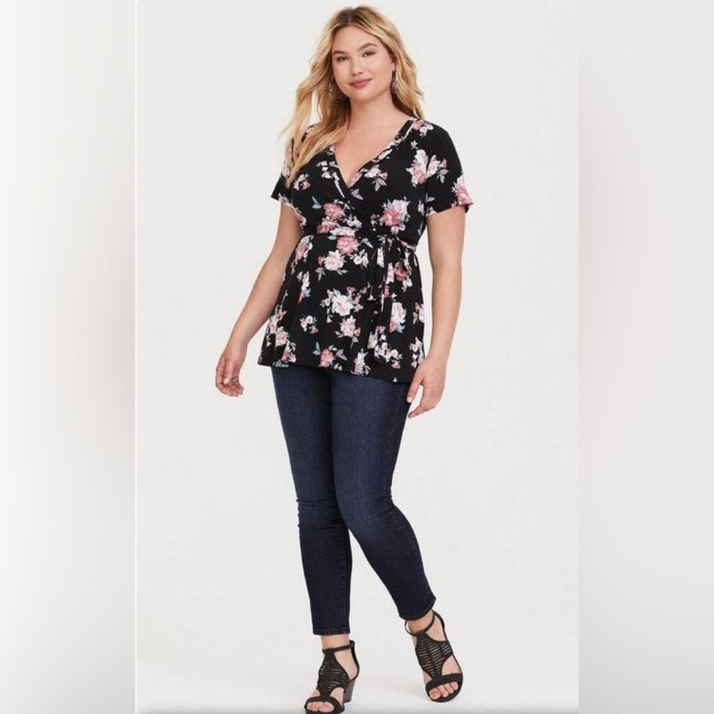 Torrid Studio Knit Surplice Wrap Top, Size 00(0X)